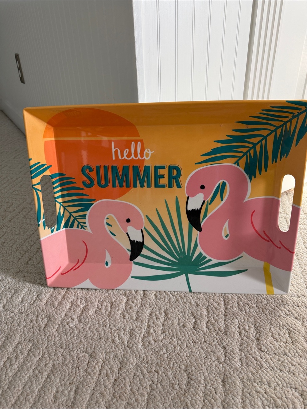 Hello Summer Flamingo Tray